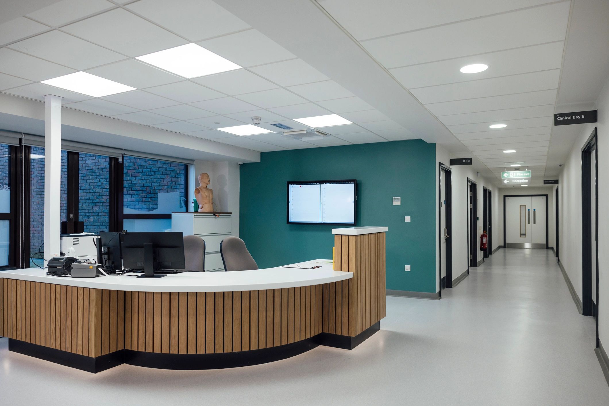 Welcoming eye care clinic reception area